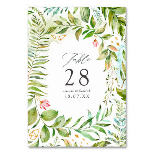 Wasserfarbengeometrische Kristallhochzeit Tischnummer