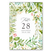 Wasserfarbengeometrische Kristallhochzeit Tischnummer (Rückseite)