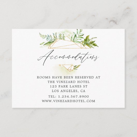 Wasserfarbengeometrische Kristallhochzeitung Begleitkarte (Vorderseite)