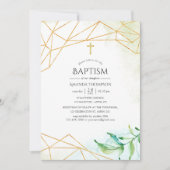 Wasserfarbengeometrische Taufe Einladung (Vorderseite)