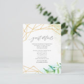 Wasserfarbengeometrischer Kristall für Hochzeitsgä Begleitkarte (Stehend Vorderseite)