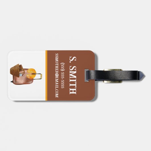 Wasserfarbengepäck, braun, Gelbkid Gepäckanhänger (Rückseite horizontal)