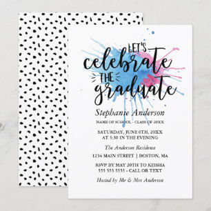 Wasserfarbengeplagte   Das Graduate feiern Einladung