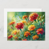 Wasserfarbengewässer und Grünflächen Postkarte (Vorne/Hinten)