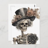 Wasserfarbengewebe in einem Extravaganten Hut mit Postkarte (Vorne/Hinten)