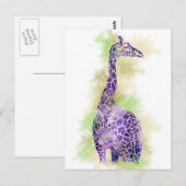 WasserfarbenGiraffe 1 Postkarte (Vorne/Hinten)