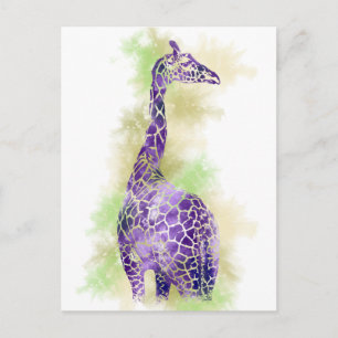 WasserfarbenGiraffe 1 Postkarte