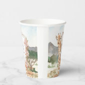 WasserfarbenGiraffe in African Savannah Birthday Pappbecher (Rechts)