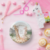 WasserfarbenGiraffe in African Savannah Birthday Pappteller (Party)