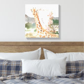 WasserfarbenGiraffe in African Savannah Kids Leinwanddruck (Insitu (Schlafzimmer))