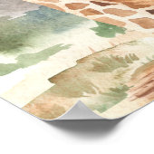 WasserfarbenGiraffe in African Savannah Kids Poster (Ecke)