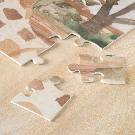 WasserfarbenGiraffe in African Savannah Kids Puzzle (Seite)