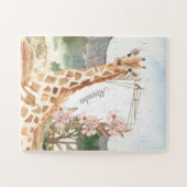 WasserfarbenGiraffe in African Savannah Kids Puzzle (Horizontal)