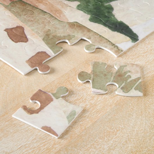 WasserfarbenGiraffe in Afrikanischer Savannah Puzzle (Seite)