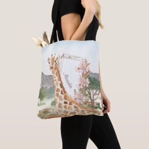 WasserfarbenGiraffe in Afrikanischer Savannah Tasche