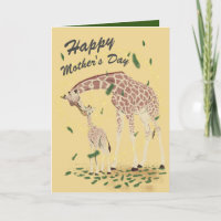 WasserfarbenGiraffe Mutter und Muttertag des Kinde