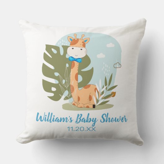 WasserfarbenGiraffe, Safari Animals Babydusche Kissen (Vorderseite)