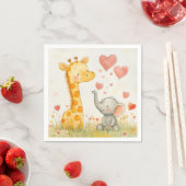 WasserfarbenGiraffe und Elephant Serviette (Beispiel)