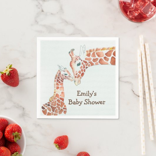 WasserfarbenGiraffen Mutter- und KinderBaby-Dusche Serviette (Beispiel)