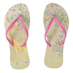 WasserfarbenGiraffen Schmetterlinge und Blossom Badesandalen