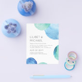 Wasserfarbenglas Abstrakt Aquamarine Grüne Hochzei Flyer (Einzeln)