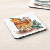 WASSERFARBENGLAS AUS ALTEN SCHNELLEN GETRÄNKEN GETRÄNKEUNTERSETZER (Linke Seite)