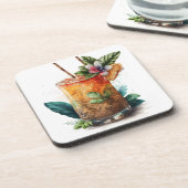 WASSERFARBENGLAS VON MAI TAI GETRÄNKEUNTERSETZER (Linke Seite)