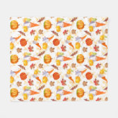 Wasserfarbengläser, Pumpkins und Blätter Fleecedecke (Vorderseite (Horizontal))