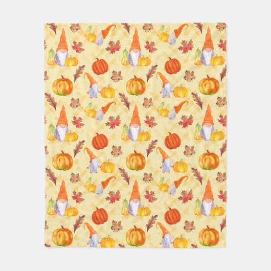 Wasserfarbengläser, Pumpkins und Blätter Fleecedecke (Vorderseite)