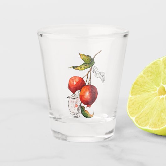 Wasserfarbengranat Schnapsglas (Vorderseite)