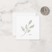 Wasserfarbengrün Custom White Square Danke Mitteilungskarte (Vorderseite/Rückseite Beispiel)
