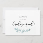 Wasserfarbengrün - Empfehlungskarte Einladung (Vorderseite)