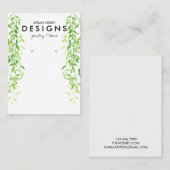 Wasserfarbengrün Trendy Earring Display Card Visitenkarte (Vorne/Hinten)
