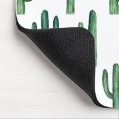 Wasserfarbengrünes Kaktusmuster. Kakteen Mousepad (Ecke)