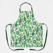 Wasserfarbengrünes Kaktusmuster. Niedliche Sukkuli Schürze (Vorderseite)