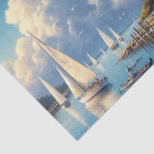 Wasserfarbenhafen Stadtlighthouse Seidenpapier (Ausschnitt)