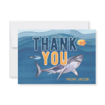 Wasserfarbenhai Vielen Dank Flachkarte