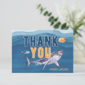 Wasserfarbenhai Vielen Dank Flachkarte Dankeskarte (Stehend Vorderseite)