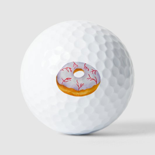 WasserfarbenHalloween-Blütenauge Donut Golfball (Vorderseite)
