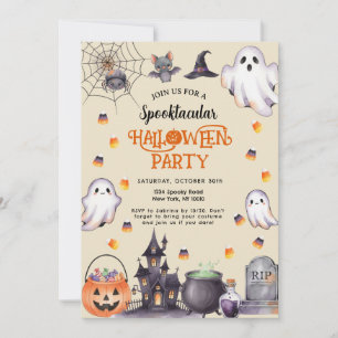 WasserfarbenHalloween - Spooky & Stylish Einladung