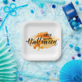 Wasserfarbenhappy Halloween Pappteller (Party)