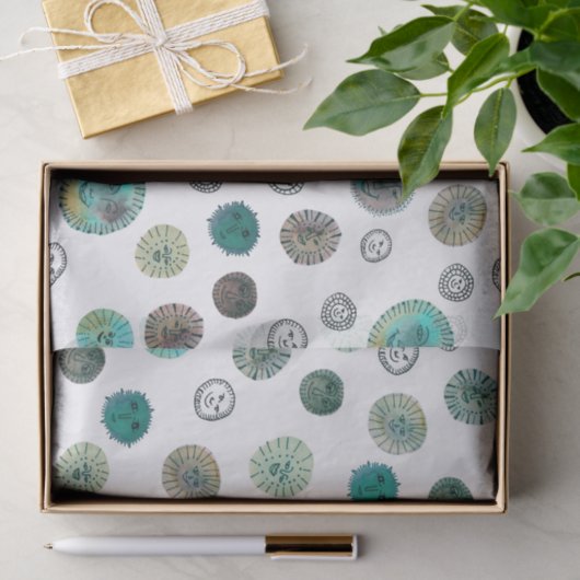 Wasserfarbenhappy Suns Pattern Geschenk Seidenpapier (Geschenk)