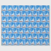 Wasserfarbenheilung Segelboote Geschenkpapier (Flach)