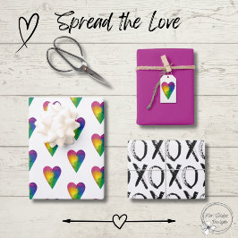 Wasserfarbenherde und XOXO Geschenkpapier Set