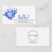 Wasserfarbenherz | Bezahlen Sie es nach vorn Karte (Vorne/Hinten)