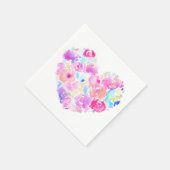 Wasserfarbenherz. Blume Herz Serviette (Ecke)