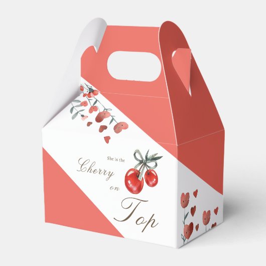 Wasserfarbenherz Blumenkohl auf Top Baby Dusche Geschenkschachtel (Vorderseite)