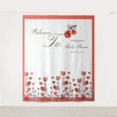 Wasserfarbenherz Blumenkohl auf Top Baby Dusche Wandteppich (Vorderseite)