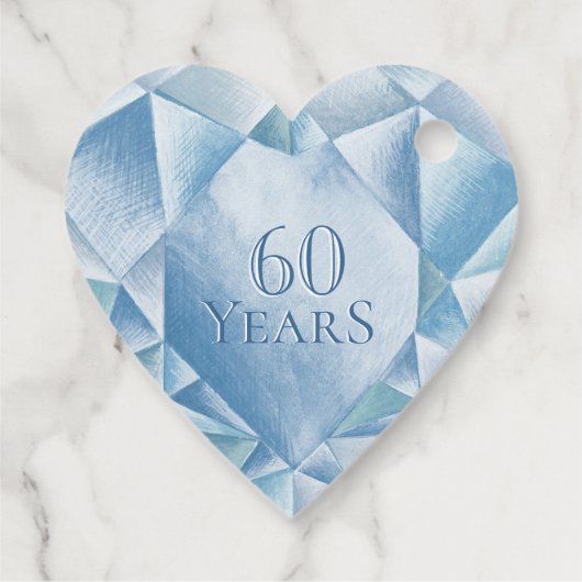 Wasserfarbenherz Diamond 60. Ehejubiläum Geschenkanhänger (Rückseite)