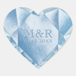 Wasserfarbenherz Diamond 60. Ehejubiläum Herz-Aufkleber
